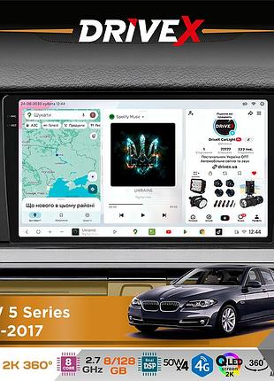 Штатна магнітола для bmw 5 series (f10) 2009-2017 drivex s7+ 2k qled 9" android 8-ядерний 2.7ггц 8x128гб sim-картка 3g/4g ak7808