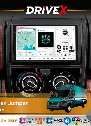 Штатна магнітола для citroen jumper 2006+ drivex s7+ 2k qled 9" android 8-ядерний 2.7ггц 8x128гб sim-картка 3g/4g ak7808 ab 4x50w