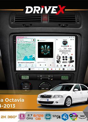 Штатна магнітола для skoda octavia 2004-2013 drivex s7+ 2k qled 9" android 8-ядерний 2.7ггц 8x128гб sim-картка 3g/4g ak7808 ab