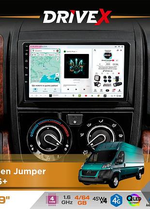 Штатна магнітола для citroen jumper 2006+ drivex s3 qled 9" android 8-ядерний 1.6ггц 4x64гб sim-картка 3g/4g 7388 4x45w asp tm2313
