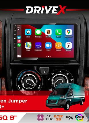 Штатна магнітола для citroen jumper 2006+ drivex un5 qled 9" android 4-ядерний 2+32гб 4x45w бездротовий carplay та androidauto