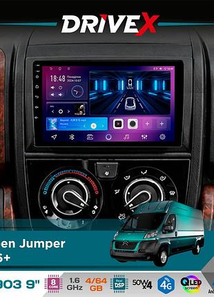 Штатна магнітола для citroen jumper 2006+ drivex se-903 qled 9" android 8-ядерний 4+64гб sim-картка 3g/4g dsp 4x50w(tda7851)
