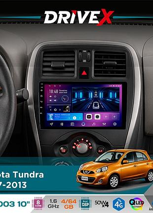 Штатна магнітола для toyota tundra 2007-2013 drivex se-1003 qled 10" android 8-ядерний 4+64гб sim-картка 3g/4g dsp 4x50w(tda7851)