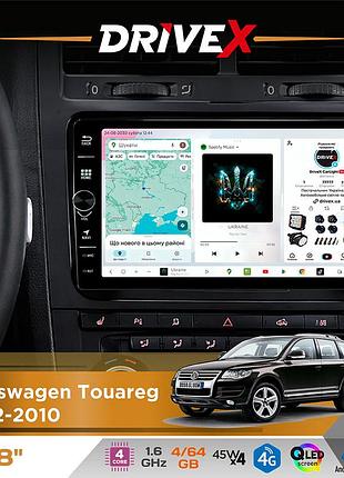 Штатная магнитола для volkswagen touareg 2002-2010 drivex s3 qled 8" с физическими кнопками android 8-ядерный 1.6ггц 4x64гб