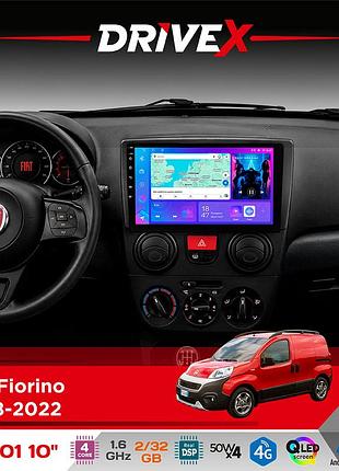 Штатна магнітола для fiat fiorino 2008-2022 drivex a-1001 10" android 4-ядерний 2+32гб 4x45w бездротовий carplay та androidauto