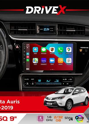 Штатна магнітола для toyota auris 2017-2019 drivex un5 qled 9" android 4-ядерний 2+32гб 4x45w бездротовий carplay та androidauto