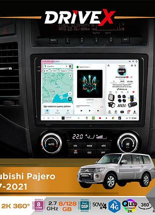 Штатна магнітола для mitsubishi pajero 2007-2021 drivex s7+ 2k qled 9" android 8-ядерний 2.7ггц 8x128гб sim-картка 3g/4g ak7808 ab