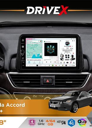 Штатна магнітола для honda accord 2018+ drivex s3 qled 8" з фізичними кнопками android 8-ядерний 1.6ггц 4x64гб sim-картка 3g/4g
