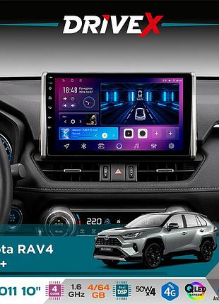 Штатна магнітола для toyota rav4 2019+ drivex se-1011 qled 10" android 4-ядерний 4+64гб dsp 4x50w(tda7851) бездротовий carplay та