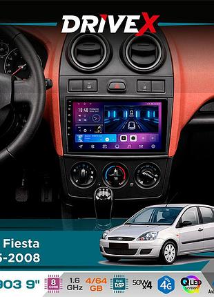 Штатна магнітола для ford fiesta 2005-2008 drivex se-903 qled 9" android 8-ядерний 4+64гб sim-картка 3g/4g dsp 4x50w(tda7851)