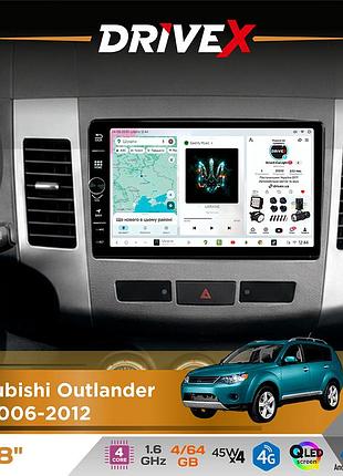 Штатна магнітола для mitsubishi outlander xl 2006-2012 drivex s3 qled 8" з фізичними кнопками android 8-ядерний 1.6ггц 4x64гб