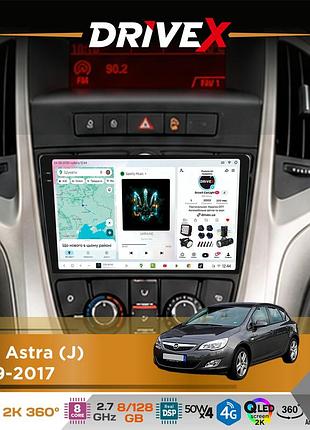 Штатна магнітола для opel astra (j) 2009-2017 drivex s7+ 2k qled 9" android 8-ядерний 2.7ггц 8x128гб sim-картка 3g/4g ak7808 ab