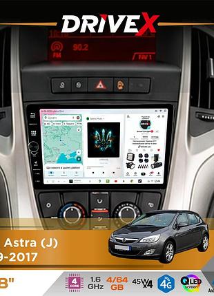Штатная магнитола для opel astra (j) 2009-2017 drivex s3 qled 8" с физическими кнопками android 8-ядерный 1.6ггц 4x64гб sim-карта