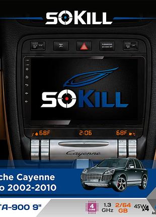 Штатная магнитола для porsche cayenne turbo 2002-2010 sokill delta-900 9" android 4-ядерный 2+64гб 4x45w беспроводной carplay и