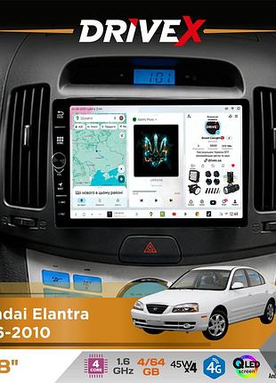 Штатная магнитола для hyundai elantra 2006-2010 drivex s3 qled 8" с физическими кнопками android 8-ядерный 1.6ггц 4x64гб sim-карта