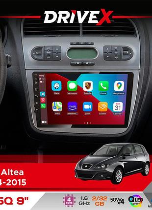 Штатная магнитола для seat altea 2004-2015 drivex un5 qled 9" android 4-ядерный 2+32гб 4x45w беспроводной carplay и androidauto