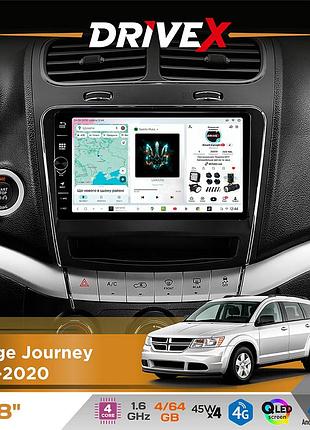 Штатная магнитола для dodge journey 2011-2020 drivex s3 qled 8" с физическими кнопками android 8-ядерный 1.6ггц 4x64гб sim-карта