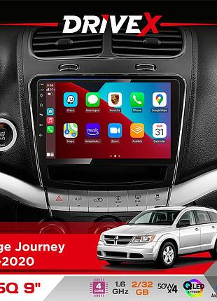 Штатная магнитола для dodge journey 2011-2020 drivex un5 qled 9" android 4-ядерный 2+32гб 4x45w беспроводной carplay и androidauto
