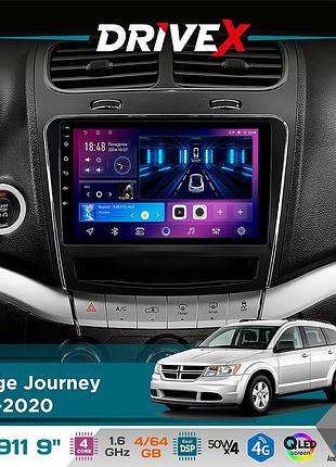 Штатная магнитола для dodge journey 2011-2020 drivex se-911 4+64гб qled 9" android 4-ядерный 4x50w(tda7851) dsp беспроводной carplay