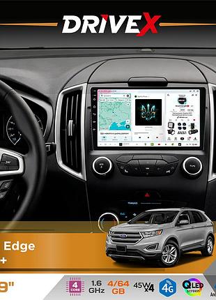 Штатная магнитола для ford edge 2015+ drivex s3 qled 9" android 8-ядерный 1.6ггц 4x64гб sim-карта 3g/4g 7388 4x45w asp tm2313