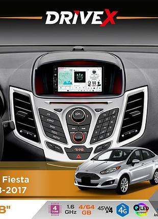 Штатная магнитола для ford fiesta 2008-2017 drivex s3 qled 8" с физическими кнопками android 8-ядерный 1.6ггц 4x64гб sim-карта 3g/4g