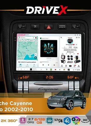 Штатная магнитола для porsche cayenne turbo 2002-2010 drivex s7+ 2k qled 9" android 8-ядерный 2.7ггц 8x128гб sim-карта 3g/4g