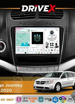 Штатная магнитола для dodge journey 2011-2020 drivex s7+ 2k qled 9" android 8-ядерный 2.7ггц 8x128гб sim-карта 3g/4g ak7808 ab