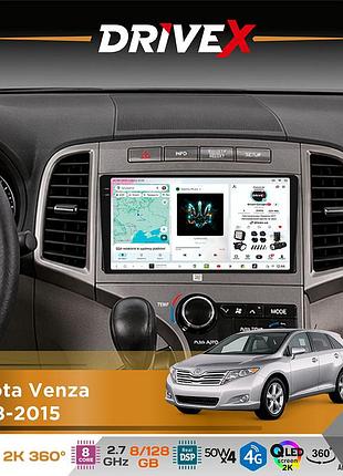 Штатная магнитола для toyota venza 2008-2015 drivex s7+ 2k qled 9" android 8-ядерный 2.7ггц 8x128гб sim-карта 3g/4g ak7808 ab