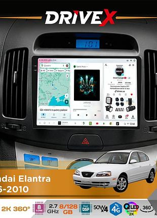 Штатная магнитола для hyundai elantra 2006-2010 drivex s7+ 2k qled 9" android 8-ядерный 2.7ггц 8x128гб sim-карта 3g/4g ak7808 ab