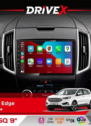 Штатная магнитола для ford edge 2015+ drivex un5 qled 9" android 4-ядерный 2+32гб 4x45w беспроводной carplay и androidauto