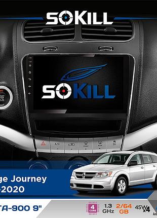 Штатная магнитола для dodge journey 2011-2020 sokill delta-900 9" android 4-ядерный 2+64гб 4x45w беспроводной carplay и androidauto