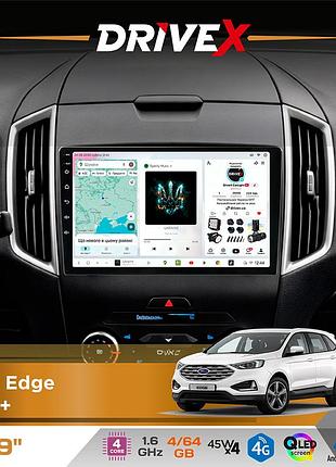 Штатная магнитола для ford edge 2015+ drivex s3 qled 9" android 8-ядерный 1.6ггц 4x64гб sim-карта 3g/4g 7388 4x45w asp tm2313