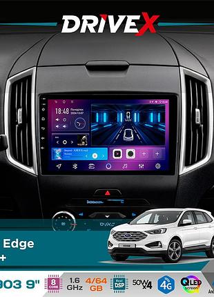 Штатная магнитола для ford edge 2015+ drivex se-903 qled 9" android 8-ядерный 4+64гб sim-карта 3g/4g dsp 4x50w(tda7851)