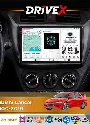 Штатная магнитола для mitsubishi lancer ix 2000-2010 drivex s7+ 2k qled 9" android 8-ядерный 2.7ггц 8x128гб sim-карта 3g/4g ak7808