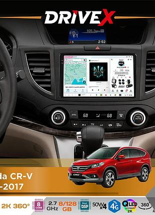 Штатная магнитола для honda cr-v 2012-2017 drivex s7+ 2k qled 9" android 8-ядерный 2.7ггц 8x128гб sim-карта 3g/4g ak7808 ab 4x50w