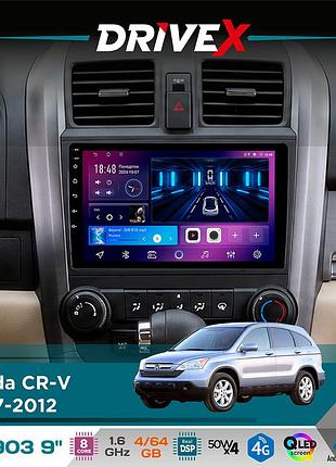 Штатная магнитола для honda cr-v 2007-2012 drivex se-903 qled 9" android 8-ядерный 4+64гб sim-карта 3g/4g dsp 4x50w(tda7851)