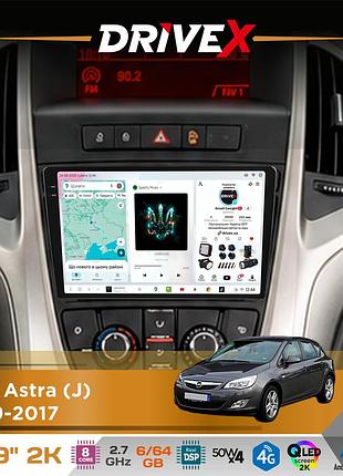 Штатна магнітола для opel astra (j) 2009-2017 drivex s7 2k qled 9" android 8-ядерний 2.7ггц 6x64гб sim-картка 3g/4g ak7808 ab