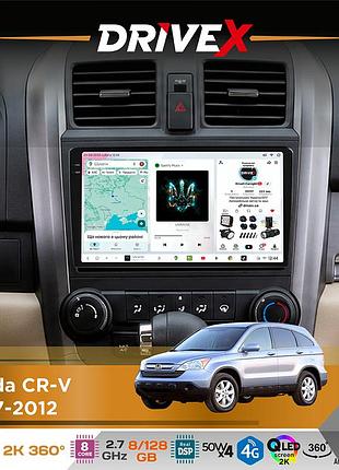 Штатная магнитола для honda cr-v 2007-2012 drivex s7+ 2k qled 9" android 8-ядерный 2.7ггц 8x128гб sim-карта 3g/4g ak7808 ab 4x50w