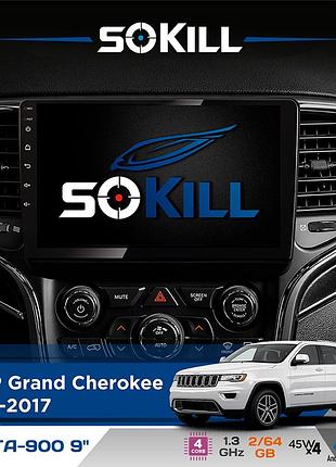 Штатная магнитола для jeep grand cherokee 2013-2017 sokill delta-900 9" android 4-ядерный 2+64гб 4x45w беспроводной carplay и