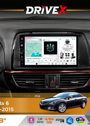 Штатная магнитола для mazda 6 2012-2015 drivex s3 qled 8" с физическими кнопками android 8-ядерный 1.6ггц 4x64гб sim-карта 3g/4g