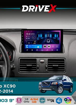 Штатная магнитола для volvo xc90 2002-2014 drivex se-903 qled 9" android 8-ядерный 4+64гб sim-карта 3g/4g dsp 4x50w(tda7851)