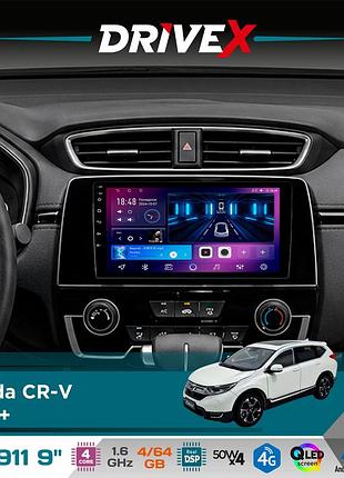 Штатная магнитола для honda cr-v 2017+ drivex se-911 4+64гб qled 9" android 4-ядерный 4x50w(tda7851) dsp беспроводной carplay и