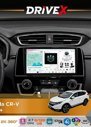 Штатная магнитола для honda cr-v 2017+ drivex s7+ 2k qled 9" android 8-ядерный 2.7ггц 8x128гб sim-карта 3g/4g ak7808 ab 4x50w 360°