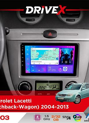 Штатная магнитола для chevrolet lacetti (hatchback-wagon) 2004-2013 drivex a-903 qled 9" android 4-ядерный 2+32гб 4x50w (tda7851)