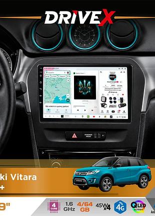 Штатная магнитола для suzuki vitara 2015+ drivex s3 qled 9" android 8-ядерный 1.6ггц 4x64гб sim-карта 3g/4g 7388 4x45w asp tm2313
