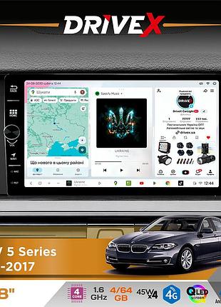 Штатная магнитола для bmw 5 series (f10) 2009-2017 drivex s3 qled 8" с физическими кнопками android 8-ядерный 1.6ггц 4x64гб