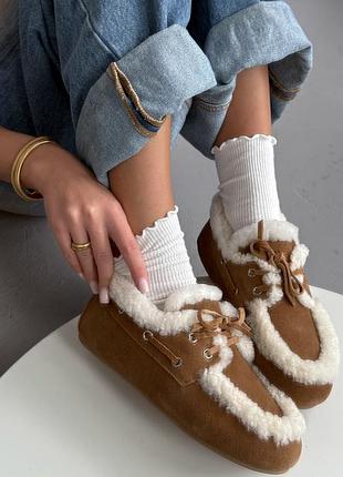 Miu loafers winter chestnut