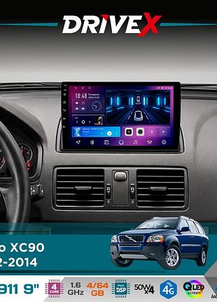 Штатная магнитола для volvo xc90 2002-2014 drivex se-911 4+64гб qled 9" android 4-ядерный 4x50w(tda7851) dsp беспроводной carplay и