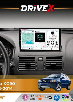 Штатная магнитола для volvo xc90 2002-2014 drivex s3 qled 9" android 8-ядерный 1.6ггц 4x64гб sim-карта 3g/4g 7388 4x45w asp tm2313