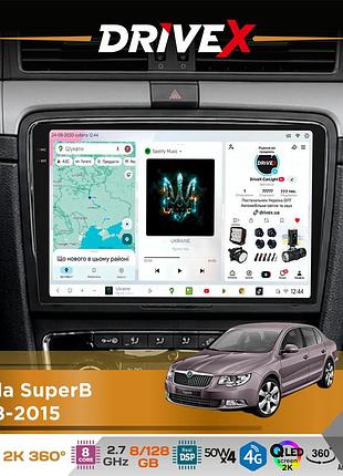 Штатная магнитола для skoda superb 2008-2015 drivex s7+ 2k qled 9" android 8-ядерный 2.7ггц 8x128гб sim-карта 3g/4g ak7808 ab
